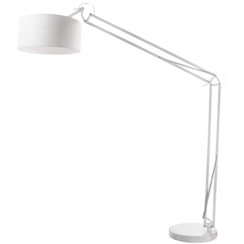 1 Light Incandescent Adjustable Floor Lamp White
