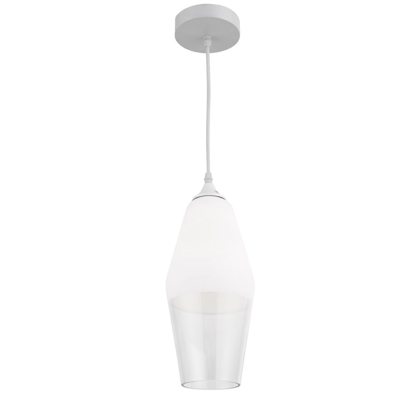 1 Light Incandescent Pendant White Finish
