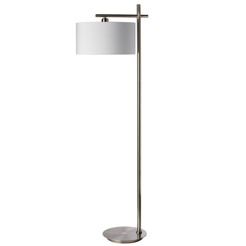 1 Light Floor Lamp Satin Chrome Finish