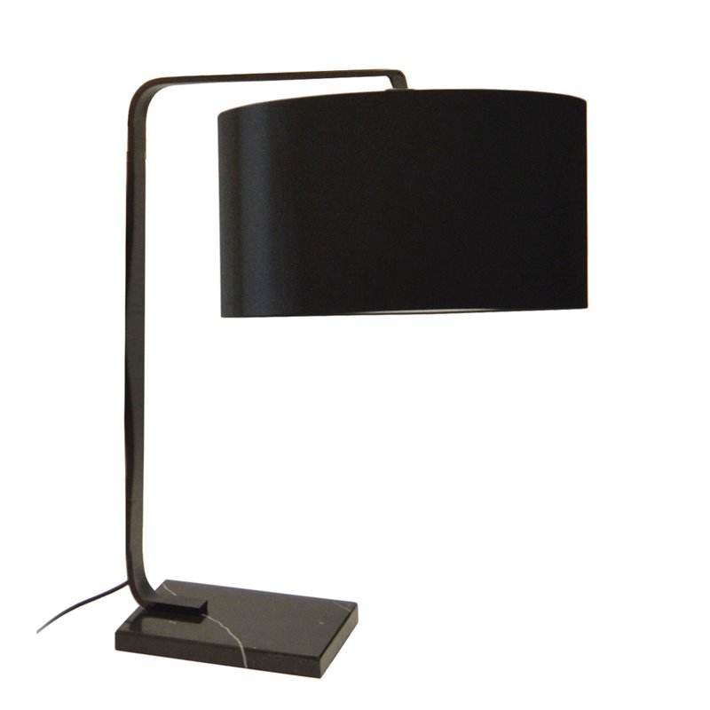 1 Light Incandescent Table Lamp Black Finish