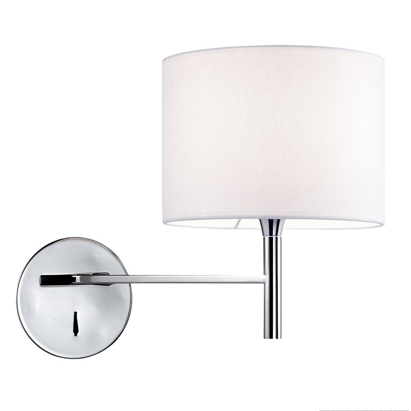 1 Light Incandescent Wall Sconce PC w/ WH Shade