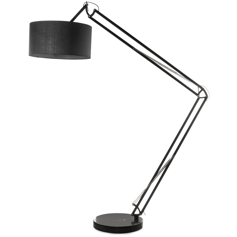 1 Light Incandescent Adjustable Floor Lamp Black