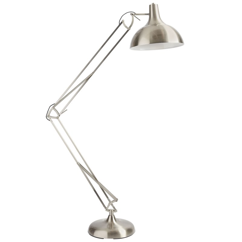 1 Light Adjustable Floor Lamp Satin Chrome Finish