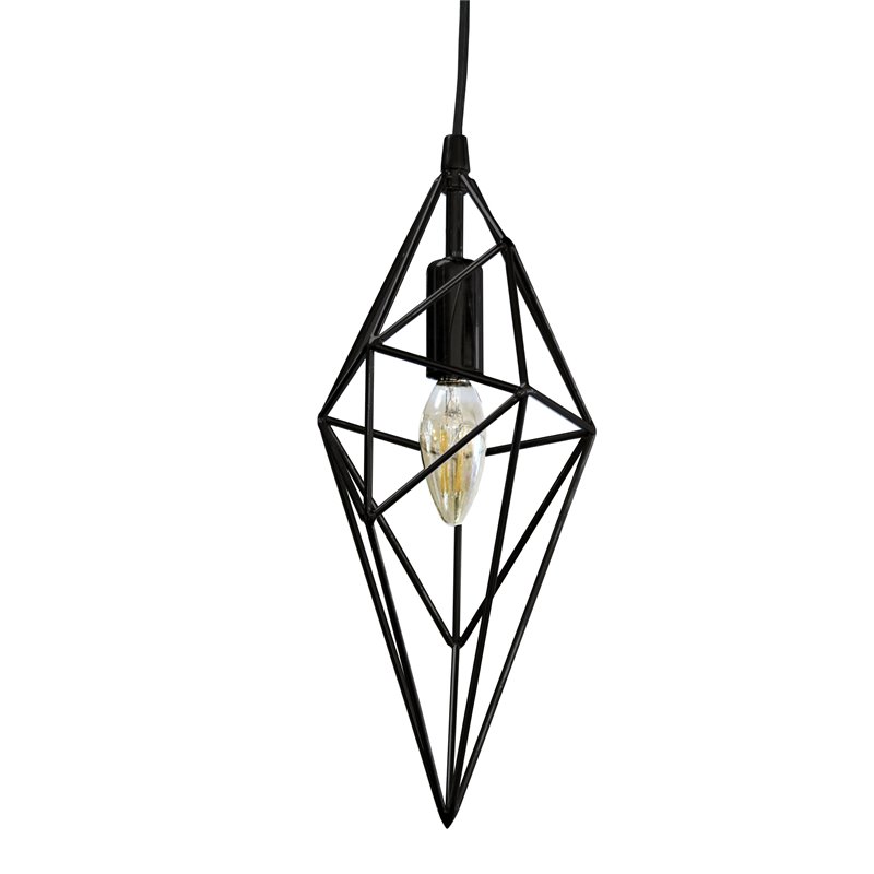 1 Light Incandescent Pendant BK