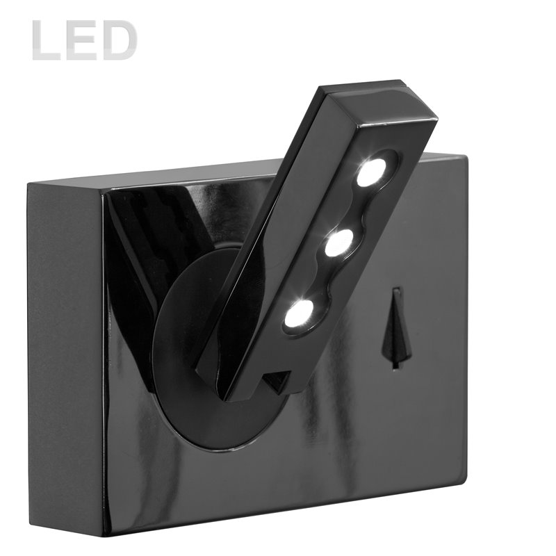 1 Light LED Wall Mount Black Finish