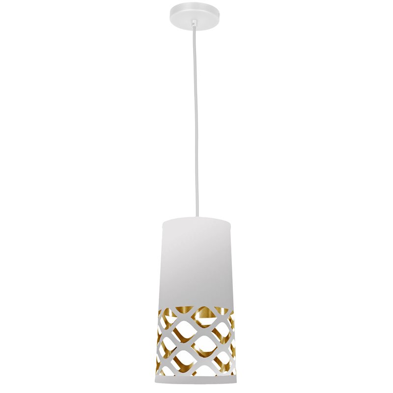 1 Light Cut Out Pendant JTone Wht/Gld