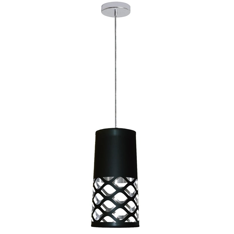 1 Light Cut Out Pendant Jtone Blk/Slv