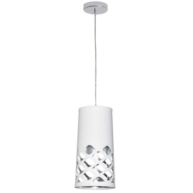 1 Light Cut Out Pendant JTone Wht/Sv