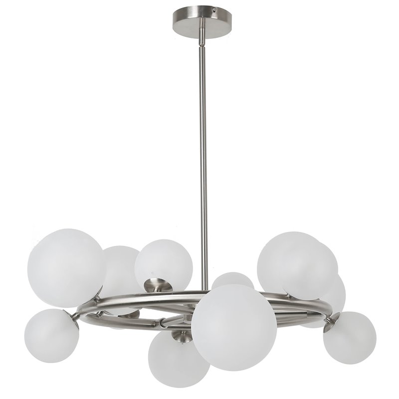 12 Light Halogen Round Chandelier PC Finish