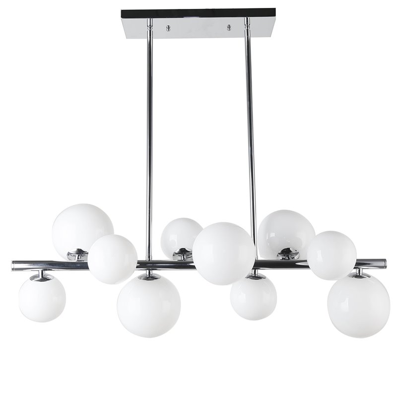 10 Light Horizontal Pendant Polished Chrome Finish