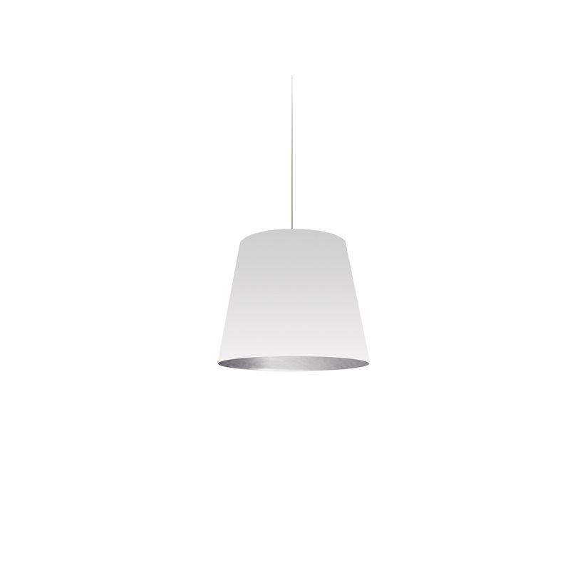 1 Light Oversized Drum Pendant Extra Small - Wht/Slv