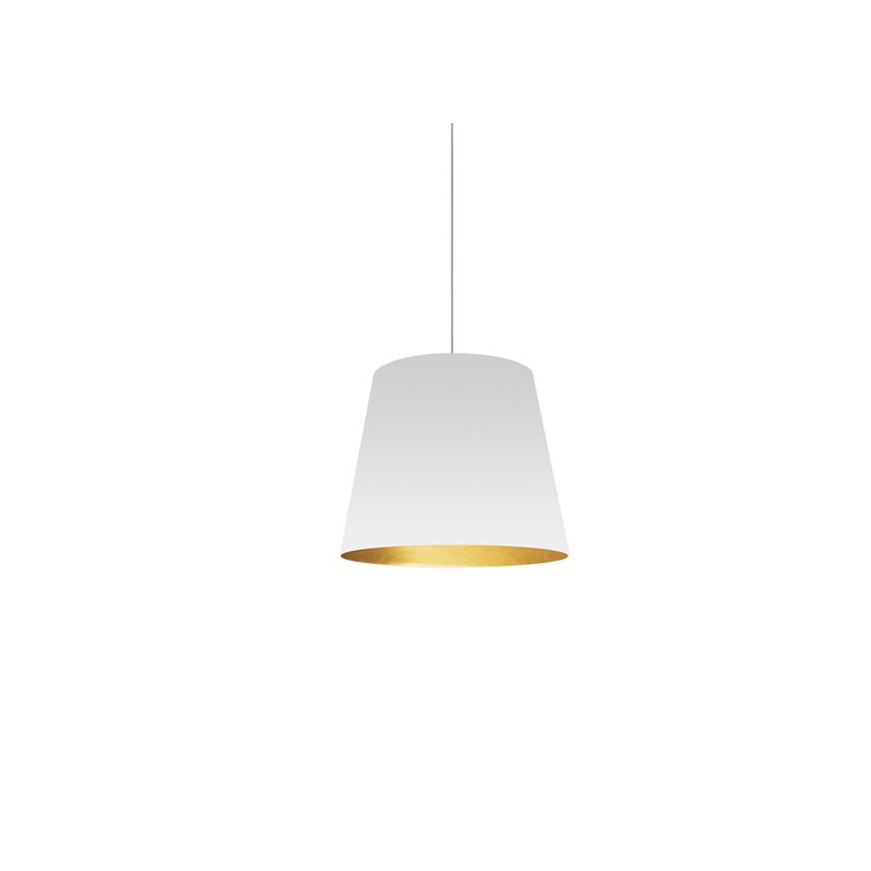 1 Light Oversized Drum PendantExtra Small - Wht/Gld