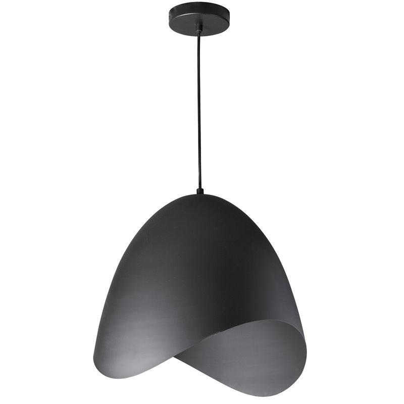 1 Light Steel Pendant in Black Finish