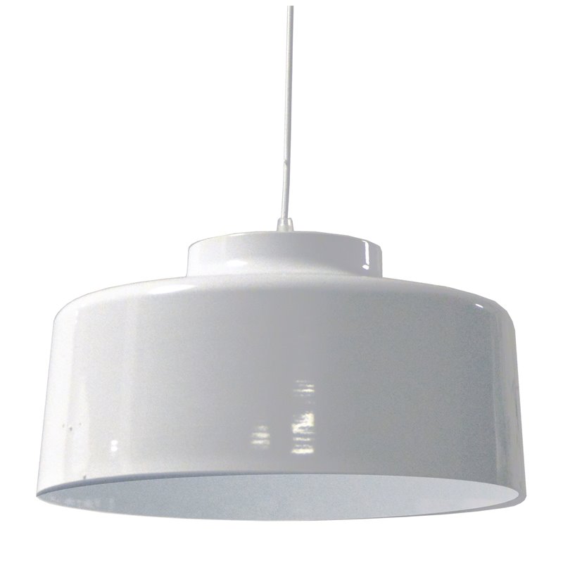1 Light Metal Pendant White Finish