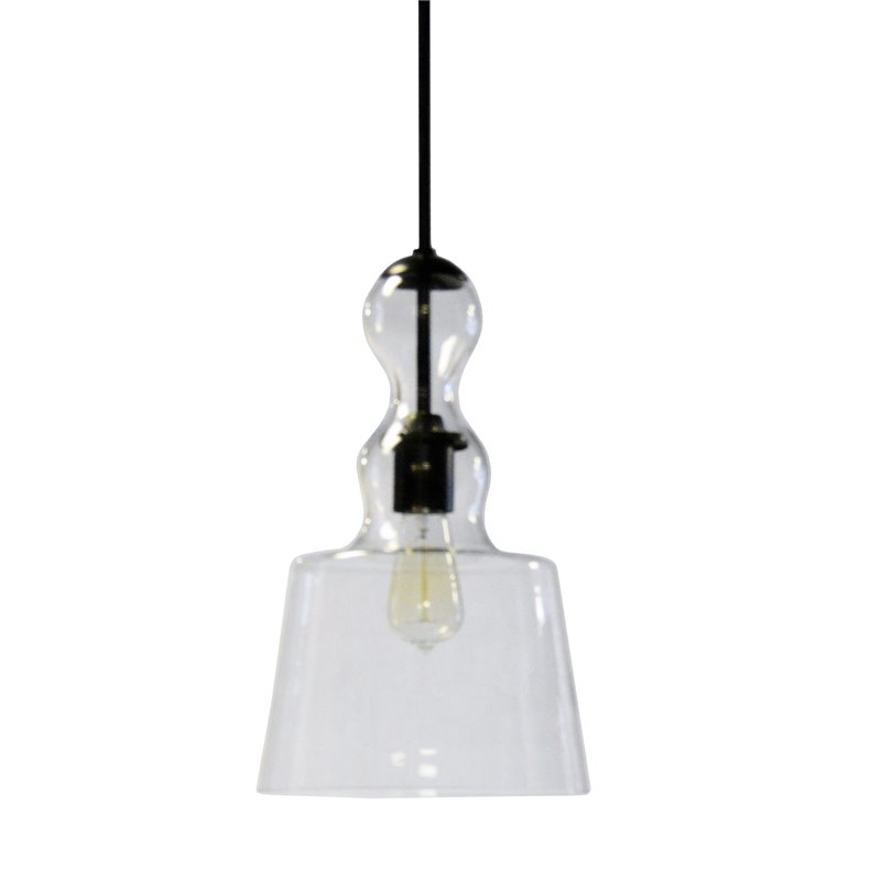 1 Light Incandescent Pendant Black Finish
