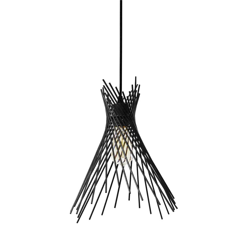 1 Light Pendant Black Finish