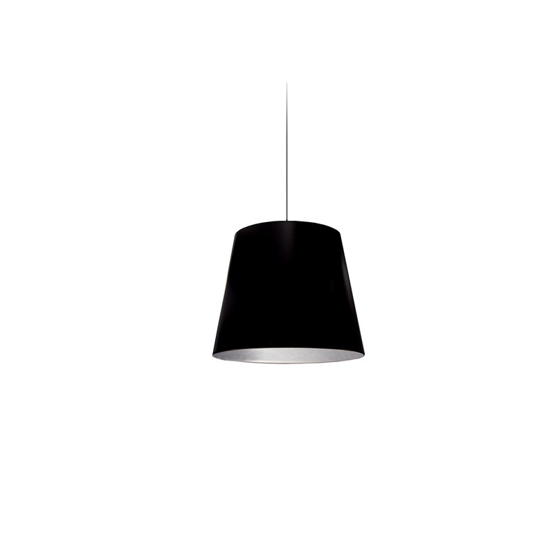 1 Light Oversized Drum Pendant Extra Small - Blk/Slv