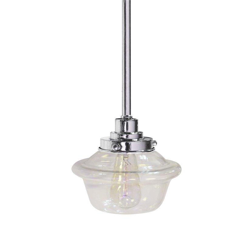 1 Light Incandescent Pendant. PC w/Clear Glass