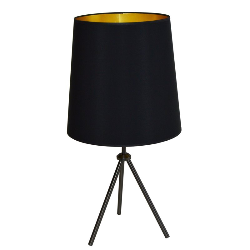 1 Light 3 Leg Drum Table Fixture w/BK-GLD Shd