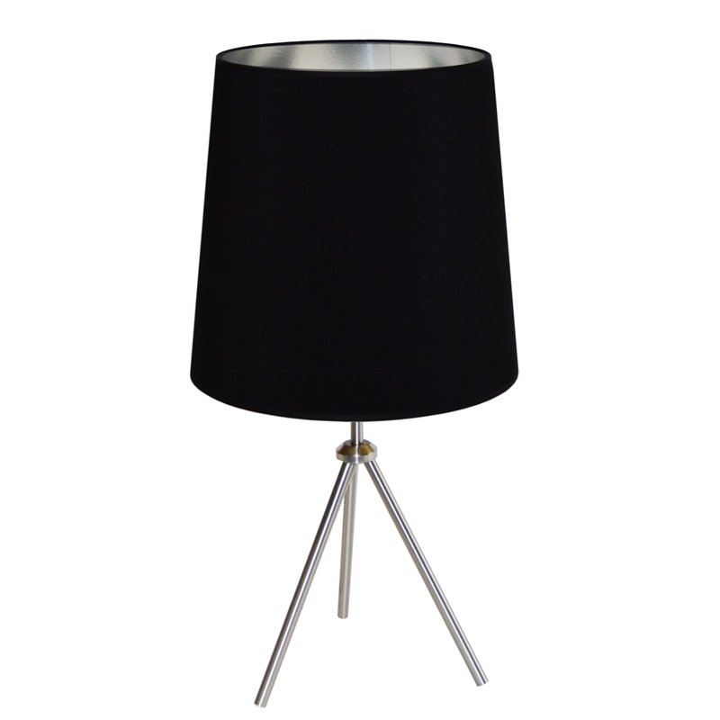 1 Light 3 Leg Drum Table Fixture w/BK-SV Shd