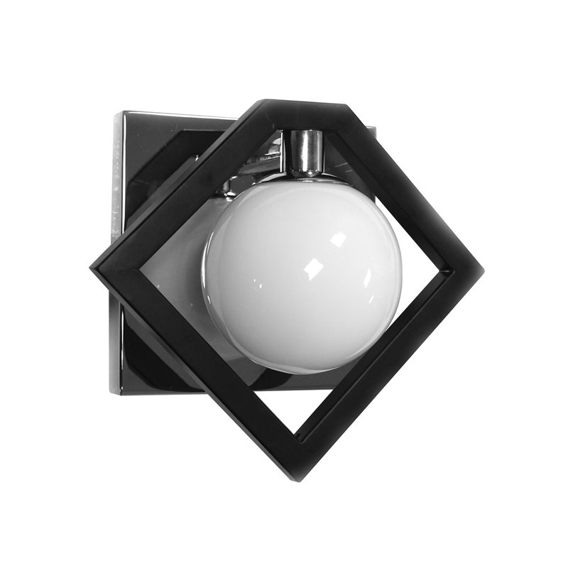 1 Light Wall Sconce Matte Black and Polished Chrome
