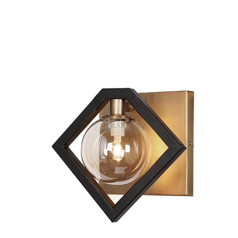 1 Light Wall Sconce Matte Black and Vintage Bronze