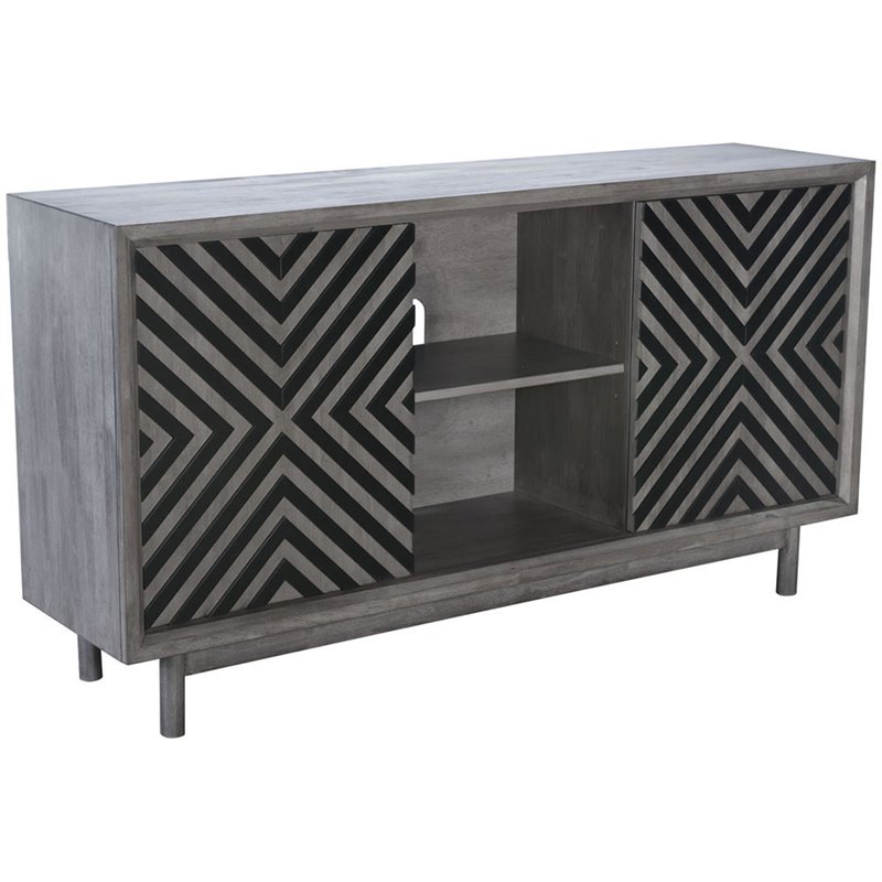 ZUO Raven Wine Rack Buffet in Old Gray