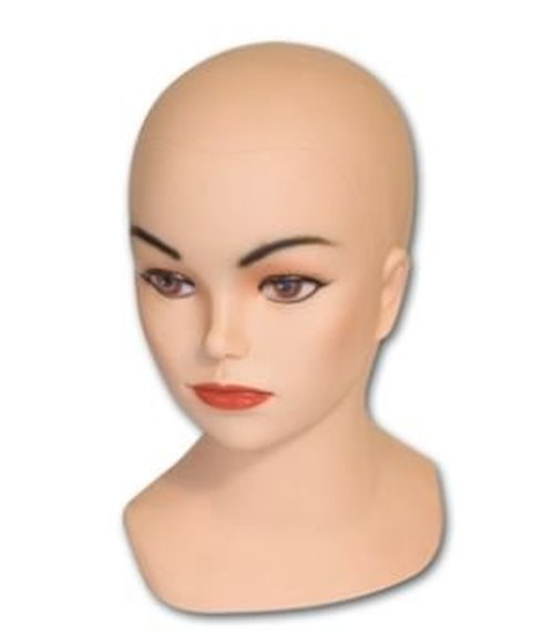 12 Caucasian Manikin Head & Suction Cup Stand
