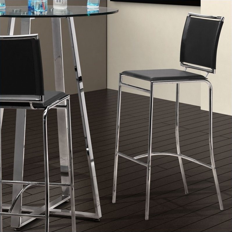 Zuo Soar 28.5" Bar Stool in Black (Set of 2)