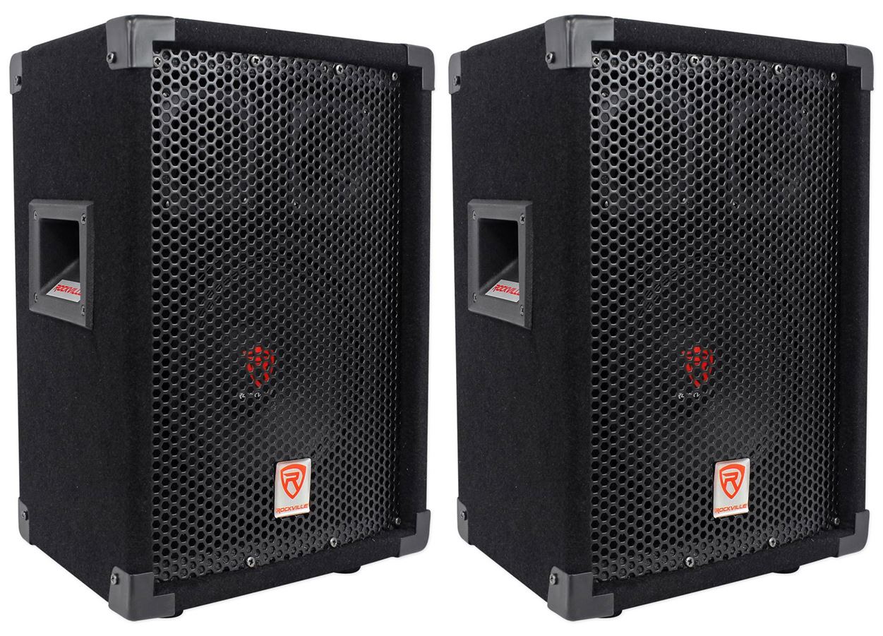 (2) Rockville RSG8 8” 300 Watt 2-Way 8-Ohm Passive DJ/Pro PA Speaker