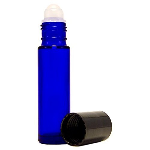 144 Essential Oil, Aromatherapy - Cobalt Blue Glass Bottle with Roll On Applicator and Black Cap - 10 ml - Grand Parfums Package of 144 Bulk Lot Whole