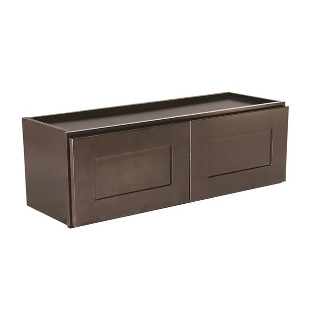 15 x 36 x 12 in. Brookings Corner Wall Cabinet, Espresso Shaker