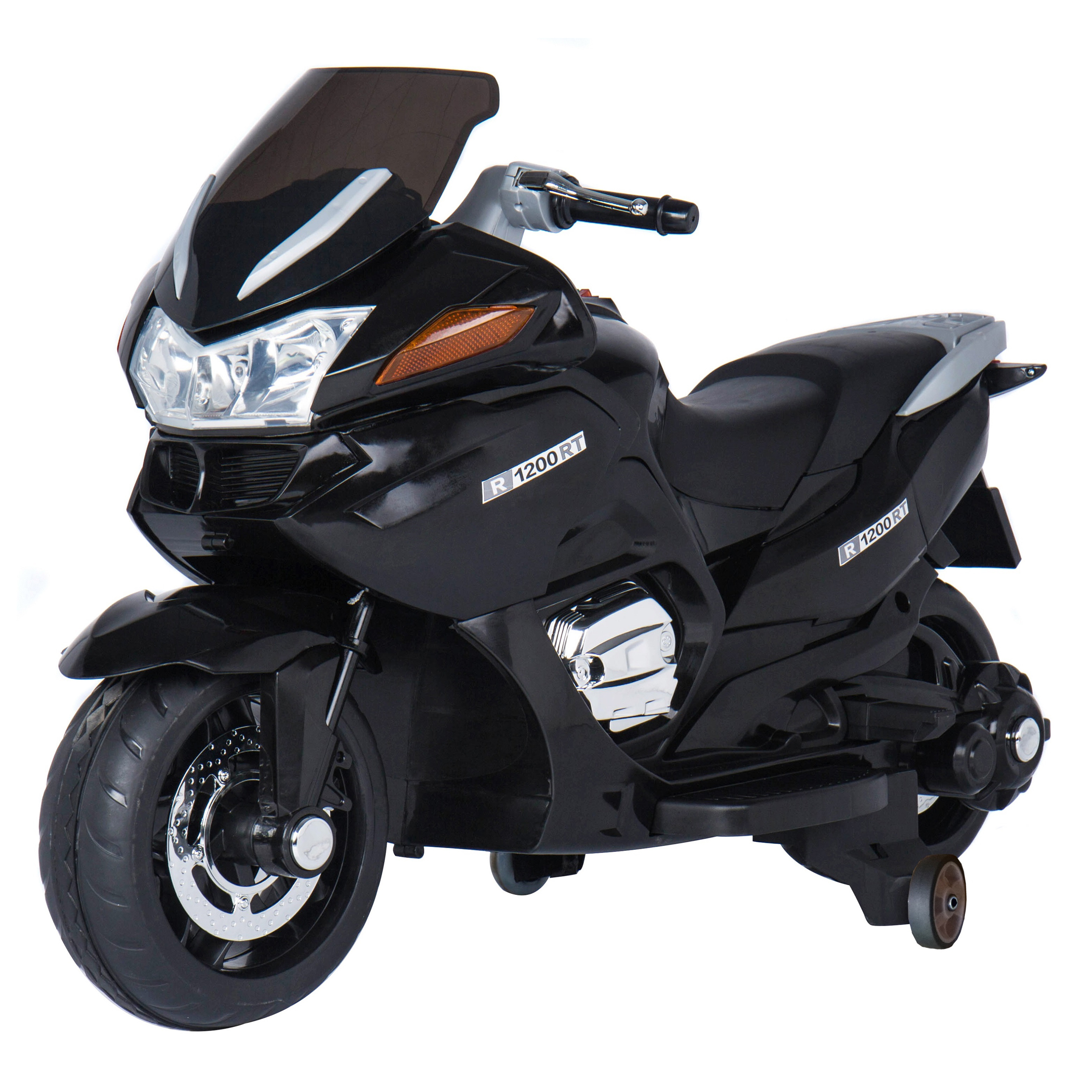 12V Motorcycle Battery-Operated Ride-On, Black