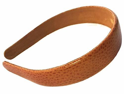 1 Pebbled Leather headband soft handmade USA (Cognac)