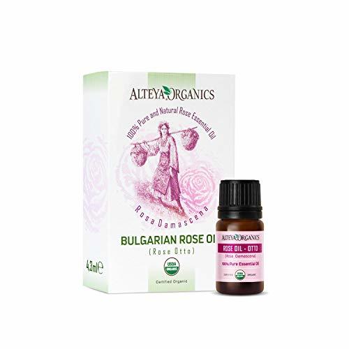 100% Pure USDA Organic Essential Bulgarian Rose Oil (REAL Rose Otto) - 4.3ml/0.14fl.oz, From Alteyas Rose Distillery, Finest Quality