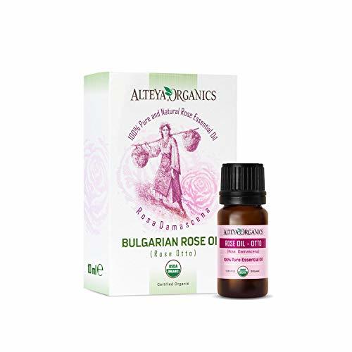 100% Pure USDA Organic Essential Bulgarian Rose Oil (Real Rose Otto) - 10ml/0.34fl.oz, from Alteyas Rose Distillery, Finest Quality
