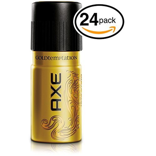 (PACK OF 24 CANS) Axe GOLD TEMPTATION Body Spray Antiperspirant & Deodorant. 48 HOUR ODOR PROTECTION! Energized & Fresh! (24 Cans, 5oz each Can)