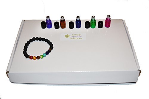 100pcs 2mL (5/8 Dram) Multi Colored Glass Stainless Steel Roller Bottle 2cc Sample Vial Small Essential Oil Bottle Travel Must + one 7 Chakra Bracelet