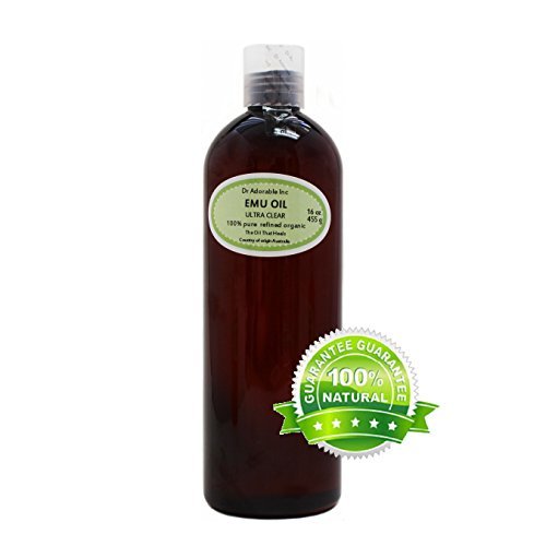 16 OZ/1 PINT ULTRA CLEAR EMU OIL BY DR.ADORABLE 100% PURE ORGANIC NATURAL