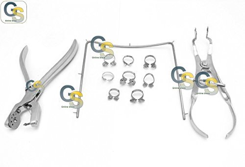 11 PCS STARTER RUBBER DAM KIT DENTAL G.S INSTRUMENTS