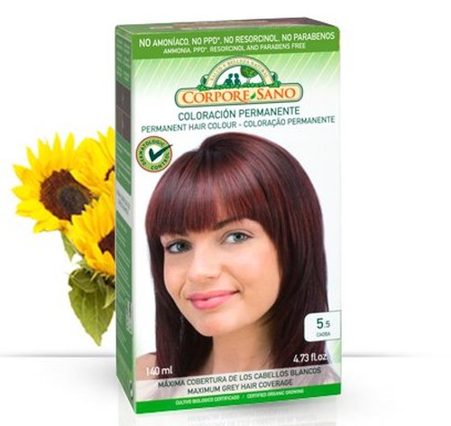 (6-Pack) Corpore Sano Permanent Hair Color Dye(Does Not Contain:PPD, AMMONIA, RESORCINOL, PARABENS. (#5.5 MAHOGANY)