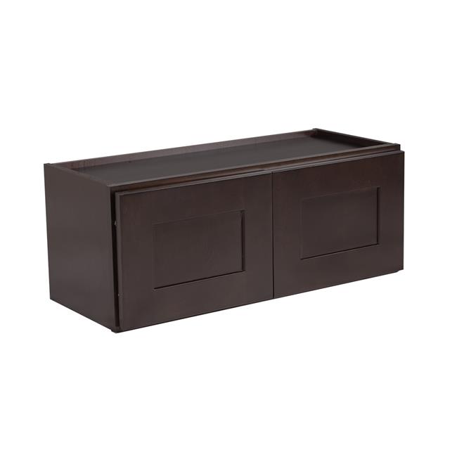 12 x 30 x 12 in. Brookings Corner Wall Cabinet, Espresso Shaker