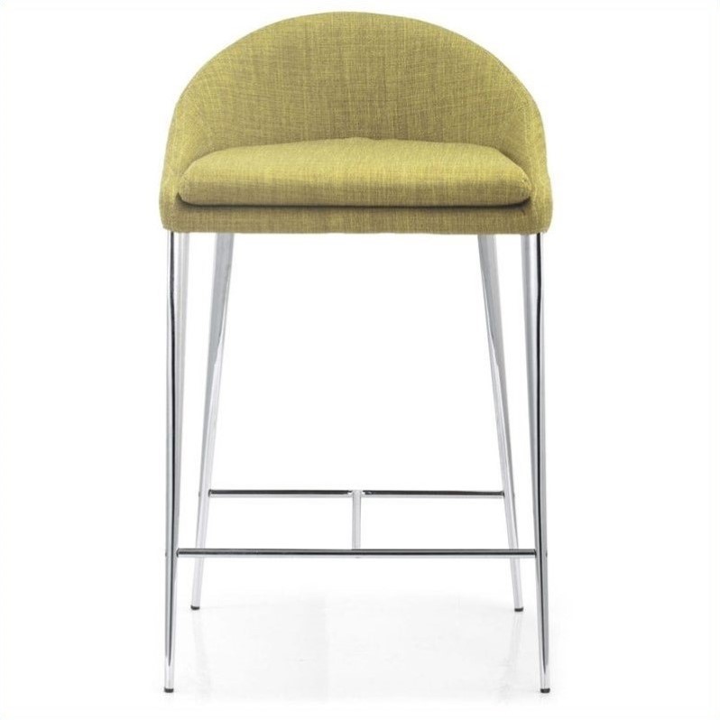 Zuo Reykjavik 24.4" Counter Stool in Pea (Set of 2)