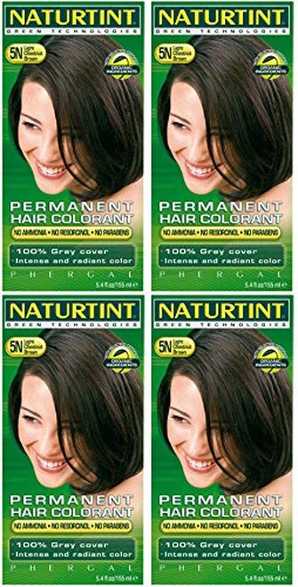 (4 PACK) - Naturtint - Hair Dye - 5N Light Chestnut Brown | 135ml | 4 PACK BUNDLE