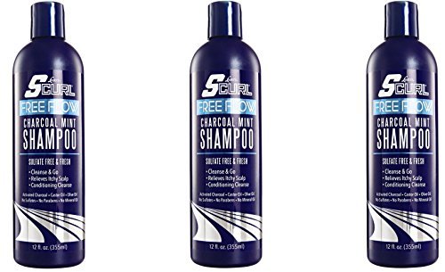 [VALUE PACK OF 3] LUSTERS S CURL FREE FLOW CHARCOAL MINT SHAMPOO 12 OZ