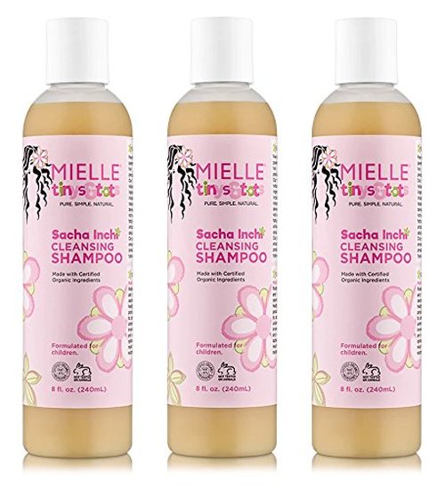 [Pack of 3] Mielle Tinys & Tots Sacha Inchi Cleansing Shampoo 8 oz With Certified Organic Ingredients, Formulated for Children, Gentle and Effective