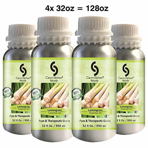 128 fl. Oz Bulk Lemongrass Essential Oil - All Premium, Therapeutic & Pharmaceutical Grade. Excellent for Aromatherapy & as an Ingredient for use in D