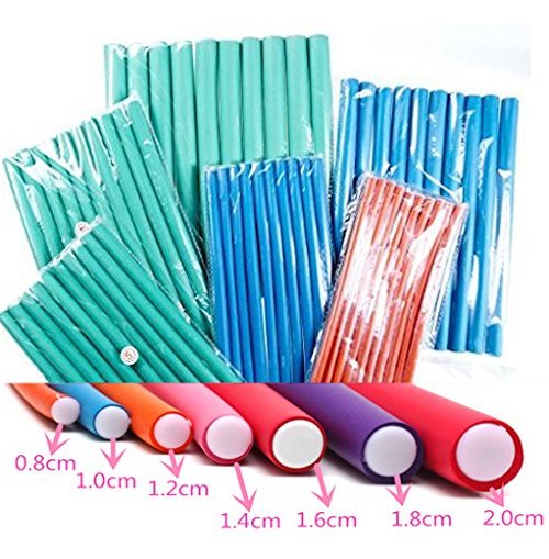 12 Pack Deal Spiral Hair Foam Curler Roller Set, 10 Rods per Pack Twist Curls Flex Rods, Length 9