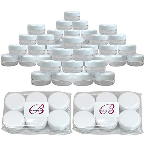 (Quantity: 900 Pieces) Beauticom 15G/15ML (0.5oz) Round Clear Jars with White Lids for Jams, Honey, Cooking Oils, Herbs and Spices - BPA Free