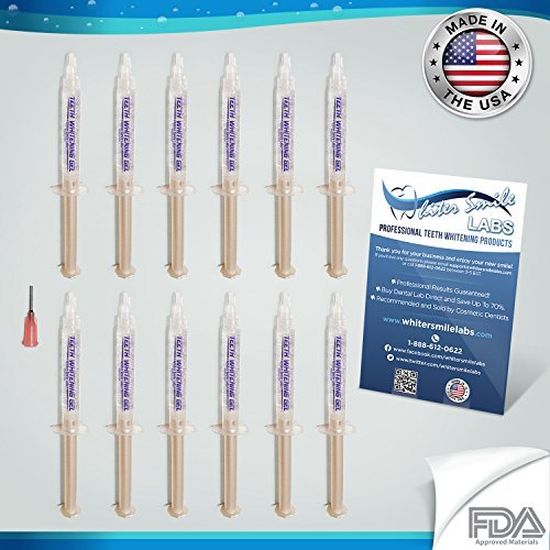 12 XL 38% Teeth Whitening Gel syringes Whiter Smile Labs High Intensity Carbamide Peroxide Teeth Whitening Gels ULTRA VALUE PACK Highest Quality Teeth